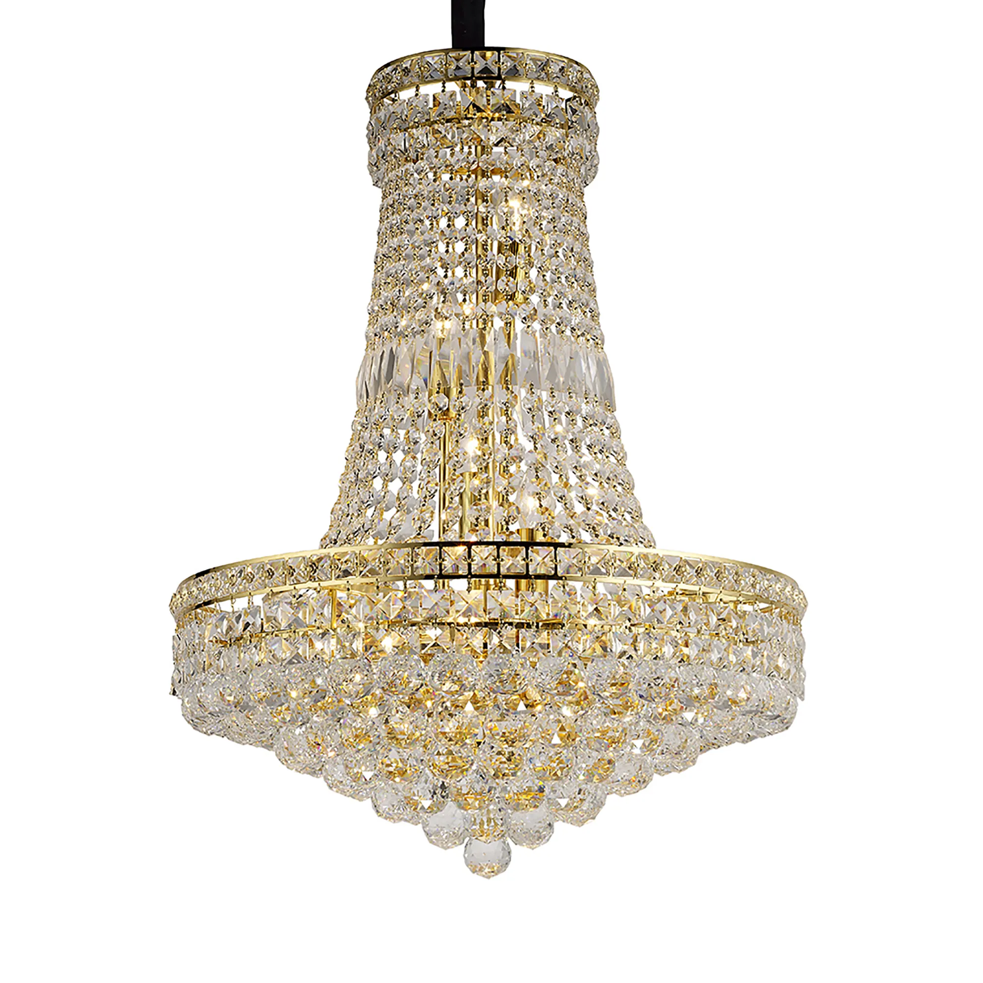Frances Crystal Chandelier 14 Light (19.8kg) Gold IL32090  Diyas Frances
